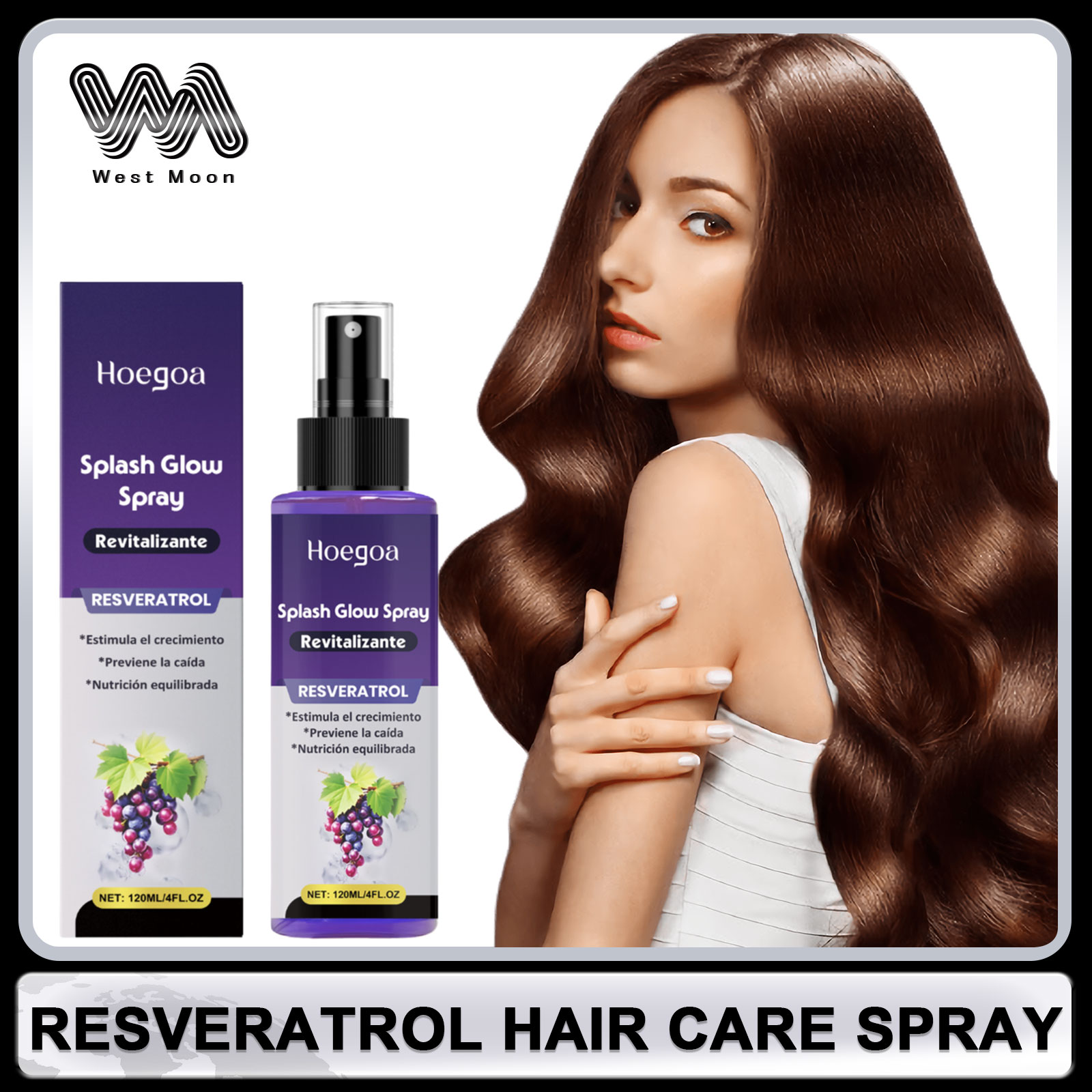Hair Care For Hair Loss - Resveratrol Spray de soin capillaire Anti